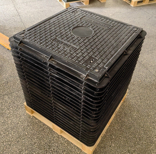 Forma cuadrada 25mm Fibra de vidrio cubierta de alcantarillado tamaño estándar Frp cubierta de cámara, cubiertas de drenaje de agua al aire libre