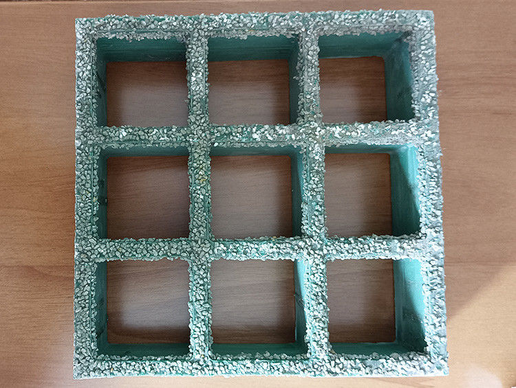 Material de fibra de vidrio verde 38*38*38mm espesor Rejilla Frp de rejas de lija antiderrapante