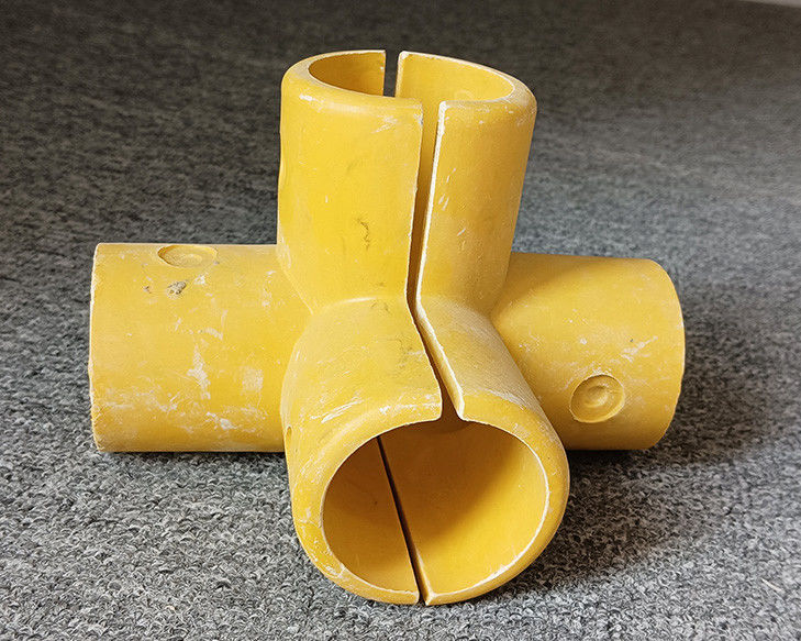 50 mm tubo redondo de fibra de vidrio FRP guía de montaje codo base Tee conector de cuatro vías