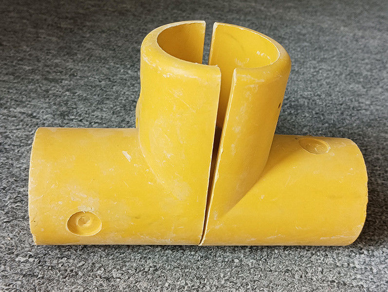 50 mm tubo redondo de fibra de vidrio FRP guía de montaje codo base Tee conector de cuatro vías