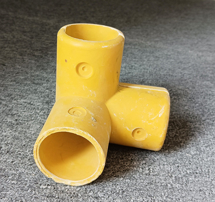 50 mm tubo redondo de fibra de vidrio FRP guía de montaje codo base Tee conector de cuatro vías