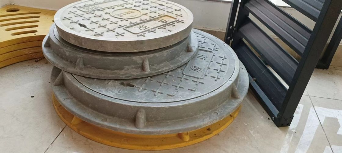 19.7 pulgadas Círculo de fibra de vidrio gris cubierta de alcantarillado estilo general para la construcción de carreteras